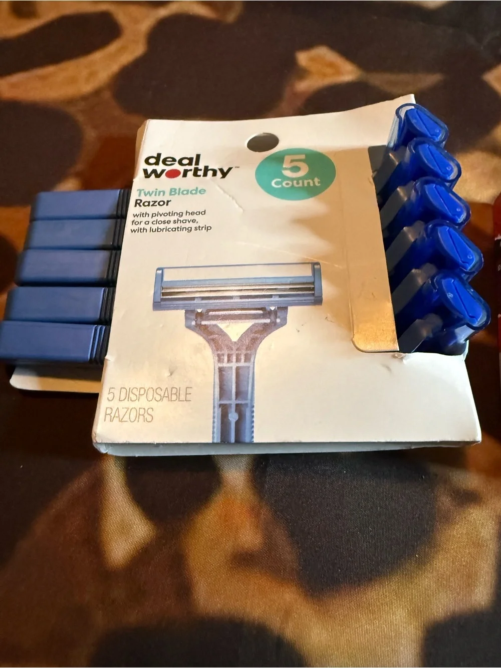 Deal Worthy Men’s Disposable Razor - Blue (5 Count)